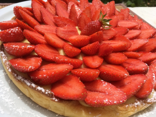 tarte aux fraises, tarte, fraise, fraises, pâte sucrée, pâte sablée, crème pâtissière, vanille, thermomix